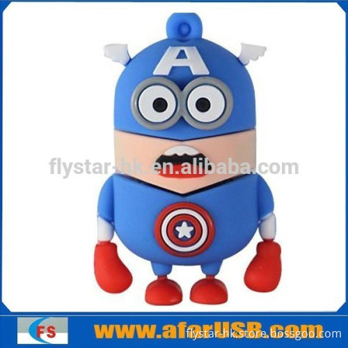 Cute captain america usb flash drive,3d pvc usb flash drive